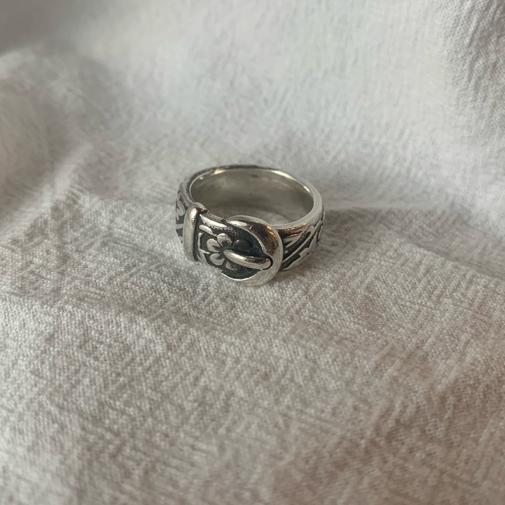 RETIRED James Avery Floral Buckle Ring
